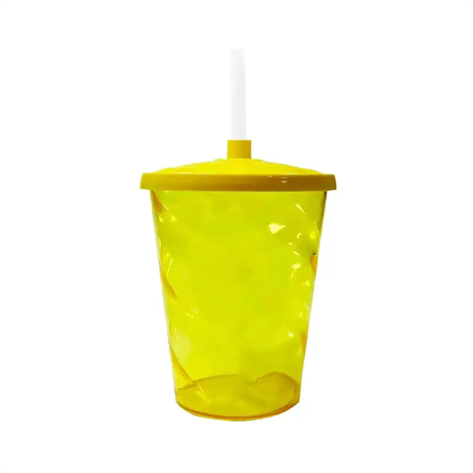 Kit 25 Copos De Acrílico Colorido Para Festa Personalizar Lembrancinha 500ml Twister (Amarelo)