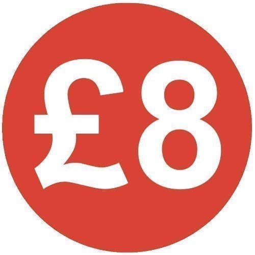 Audioprint Ltd Small 13mm £8 Price Stickers - 100 Pack