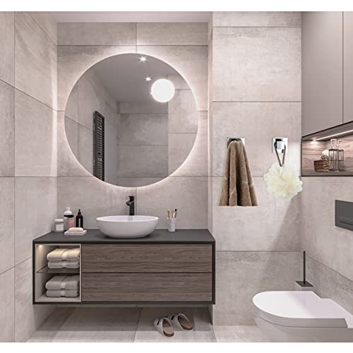 Towel Hooks For Bathrooms, Chrome Polished Towel Hook For Kitchen Bathroom, Sus304 Stainless Steel Coat Hook, Square Heavy Duty Robe Hooks For Hanging Towels, Coats, Sponges, Wall Mount, 4 Pack #TOP1