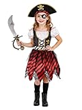 Simplecc Girl Pirate Princess Costume Halloween Party Dress Up (7-9 Years)