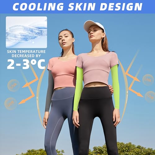 Image of BHYTAKI UV Sun Protection Arm Sleeves, UPF 50 Sports Cooling Arm Compression Sleeves for Men Women Teenager