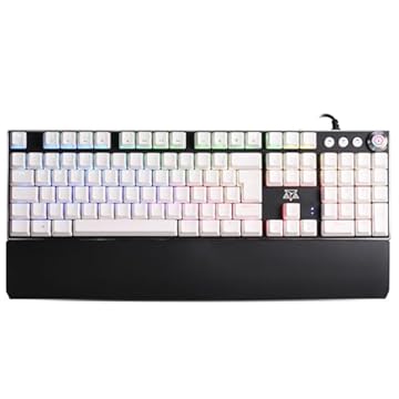 Teclado Gamer Mecânico Adamantiun Karambit T11 Switch Red Removível Qwerty Português Brasil Cor Preto E Branco Leds Rgb Com Fio Usb