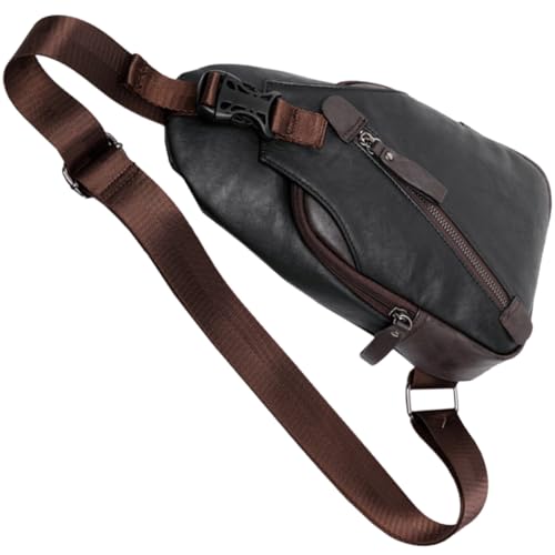 Sac bandoulière léger homme en simili cuir et coton polyester ULTECHNOVO