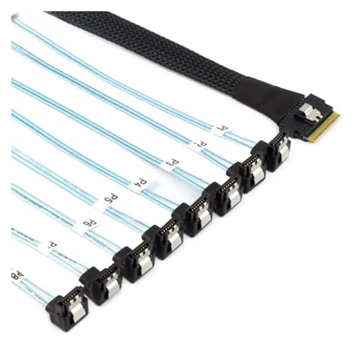 Cable de conversión PCI-E Slimline S/AS SFF-8654 a 8x SATA 0.5m