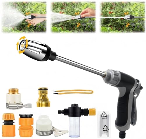 Aquoxis Nettoyeur Haute Pression, Pressure Washer Rotatif à 360°,Pistolet à Eau Haute Pression avec Longue Tige Et 6 Joints en Plastique, Idéal pour...