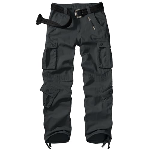 Mens Cargo Pants for Men Casual Military Tactical Rip Stop Work Cotton Pants 8 Pockets