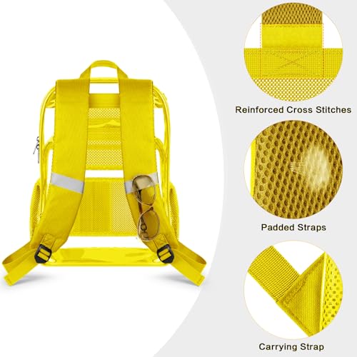 Image of PAMANO Clear Backpack, Heavy Duty Transparent Reinforced Bottom See Through for College, Travel Work Security