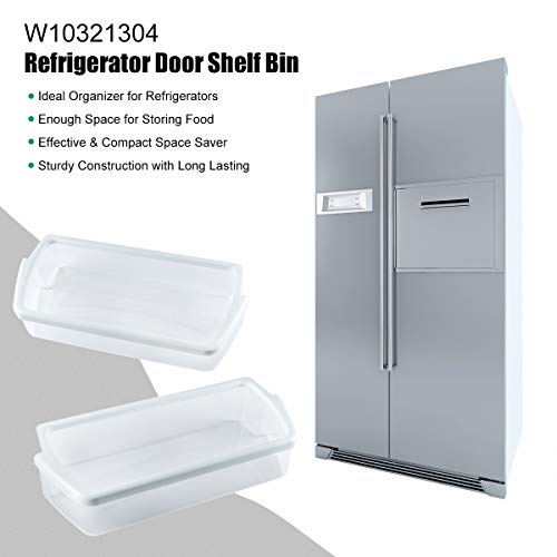 image for Funmit W10321304 Clear Plastic with White Frame Refrigerator Cantileve