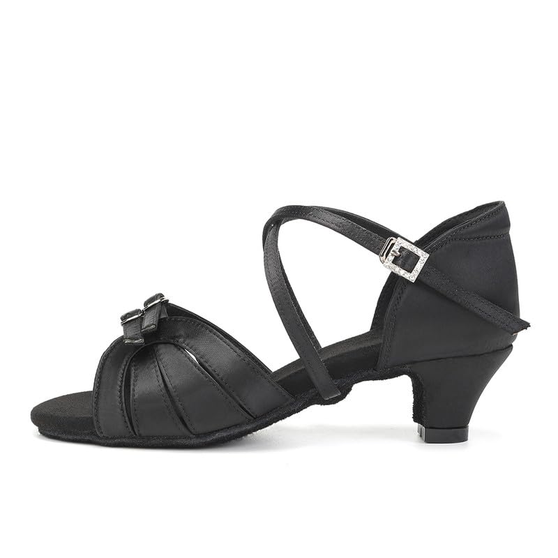 AOQUNFS Girls Latin Dance Shoes Low Heels Tango Salsa Ballroom Practice Performance Dancing Shoes,D28