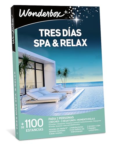 WONDERBOX - Idea de Regalo Navidad - Tres DÍAS SPA & Relax - Dos Noches con desayunos y Actividad Bienestar o más Opciones a Elegir Entre 2.900 hoteles para Dos Personas.