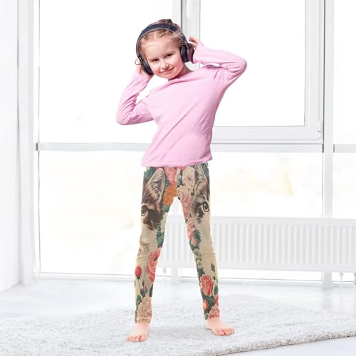 Toddler Girls Leggings Printed Yoga Pants Leggings Cuddly Cat for Kids4