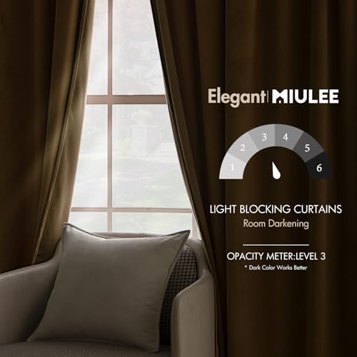 Image of MIULEE Velvet Curtains Extra Wide 66x84 inches Gold Curtains | Luxury, Room Darkening Curtains for Sliding Door Bedroom Living Room, Thermal Insulated, Window Drapes, Back Tab, 2 Panels