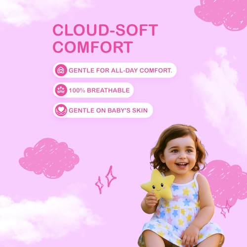 Image of Kidbea Muslin Frock for Baby Girls | Cotton Dress for Newborn Babies | Sleeveless, Tie-Up Shoulders Summer Wear Clothes