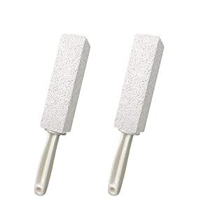 ddLUCK 2 Pack Pumice Cleaning Stone with Handle, Toilet Bowl Cleaner and Hard Water Ring Rust Grill Griddle Cleaner for Kitchen/Bath/Pool/Household Cleaning