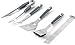 Premium Grillzubehör Set 10-teilig Edelstahl Rostfrei - Grillwerkzeug Set mit Spatel, Grillzange, Fleischgabel & Reinigungsbürste - Für Grillen, BBQ, Camping, Garten, Robuste Grillut