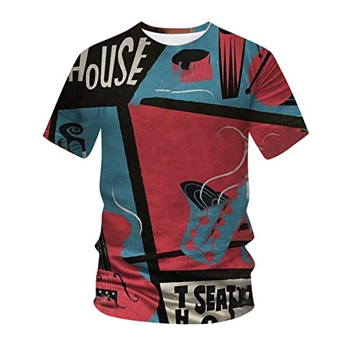 Jessboyy T-Shirt 3D Homme, Street Style Tee-Shirt Col Rond, Manches Courtes Printemps Eté Casual Slim Imprimé À Manches Courtes T Shirt Top Blouse Pour Homme Cover