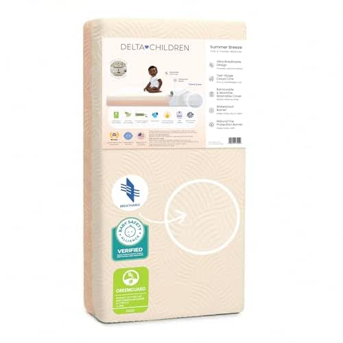 Delta Children Summer Breeze Mattress - Breathable Baby Crib &
