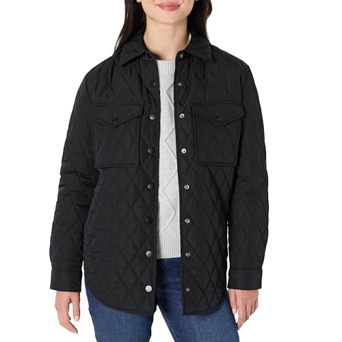 Amazon Essentials Damen Regular-Fit-Steppjacke Schwarz L