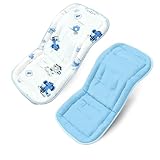 Baby Stroller Cushion, Baby Stroller Seat Liners Universal Stroller Liner, 100% Cotton Breathable and Soft Reversible Toddler Infant Car Seat Insert 34x78cm 1 Pack (Elephant Whale)
