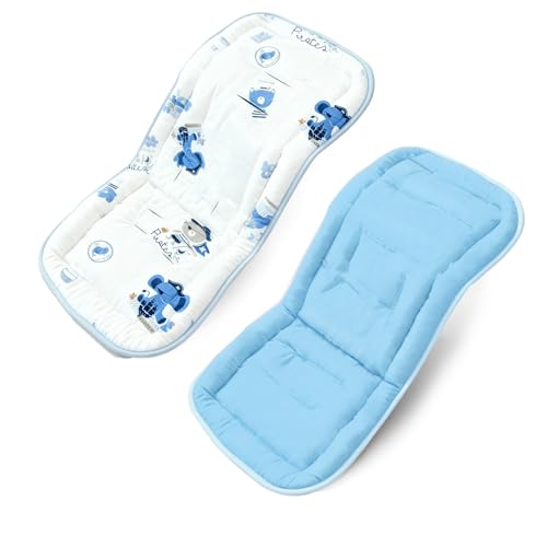 Baby Stroller Cushion, Baby Stroller Seat Liners Universal Stroller Liner, 100% Cotton Breathable and Soft Reversible Toddler Infant Car Seat Insert...