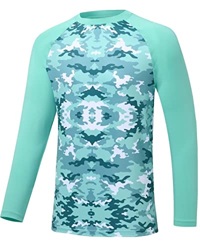 Men's Long Sleeve Swim Shirts Rash Guard Shirts Upf 54+ Sun Protection Quick Dry Water Shirt Athletic Workout Running Hiking T-Shirts Swimwear Light Green 2Xl #TOP10