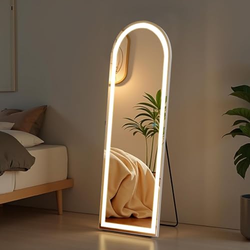 Image of NEWBULIG Full Length Mirror, Full Body Mirror, Standing with Tempered Glass, Hanging or Leaning for Wall, Aluminum Alloy Thin Frame Floor Standing for Bedroom, Cloakroom
