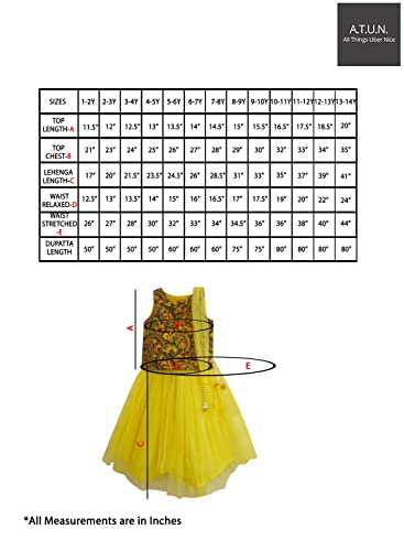 Image of A.T.U.N. (ALL THINGS UBER NICE) Girls Synthetic Embroidered Readymade Lehenga Choli Set | Ethnic Wear Clothing Set for Festival Occasions