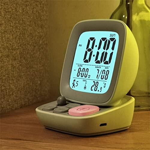 Reloj despertador digital infantil retro de mesa recargable con música 4