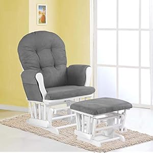 Atoll glider with ottoman whitegrey  urban country home decor