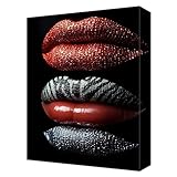 数字油絵 セクシー 唇 ペイントバイナンバーキット キャンバスに 初心者向け (フレームレス) 3本の絵筆付き 抗皱帆布 DIY アクリル 子供 Paint by Numbers キット 大人用クラフト 簡単ペイント 办公室 ホームウォールデコレーション ギフト 45x60cm T-911