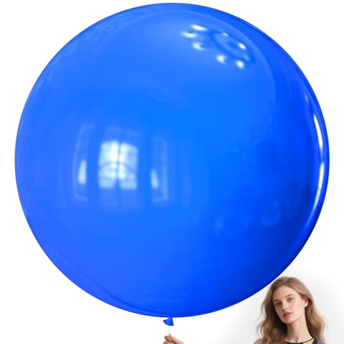 Image of Dark Blue Balloons 9pcs 36 Inch Extra Large Big Jumbo Giant Matte Navy Blue Latex Balloons for Graduation New Year Weddings Father's Day Baby Shower Birthday Party Decorations