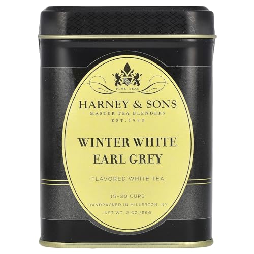 Boîte à thé Harney and Sons Winter White Earl Grey 60 ml de thé blanc à la bergamote