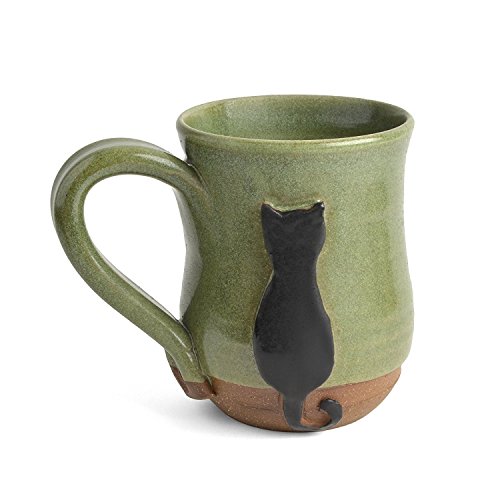 MudWorks Pottery Black Cat Mug, Handmade in the USA