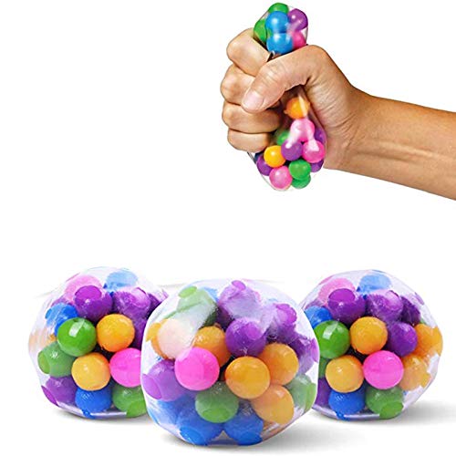 Canrulo Rainbow Stress Ball Fidget Toy Stress Relief Fidget Balls Stress Balls for Stress Relief Ball Sensory Toy Gift for ADD ADHD Kids Adults