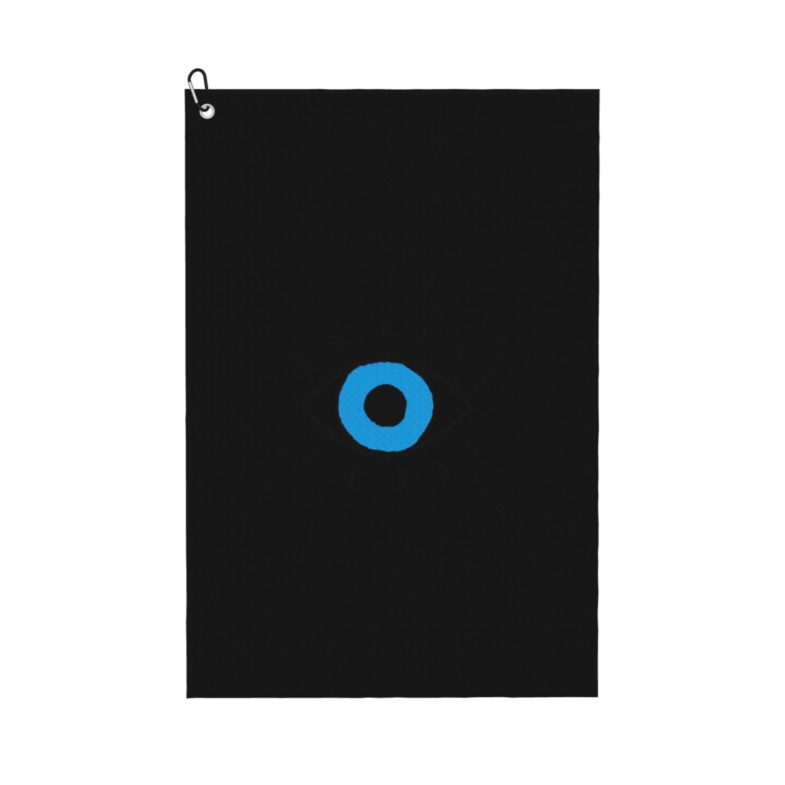 Asfgda Black Golf Evil Eye Printed Towels, Microfiber Waffle Pattern Towels, Suitable For Golf Bags With Carabiners.