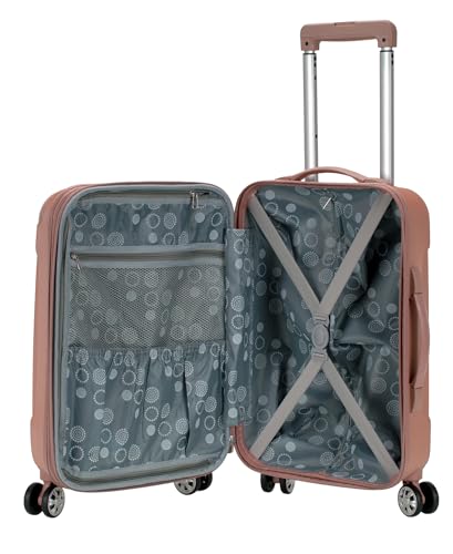 Image of Rockland London Hardside Spinner Wheel Luggage, Rosegold, Carry-On 20-Inch