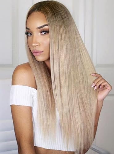 VEBONNY, Parrucche sintetiche bionde castano scuro...