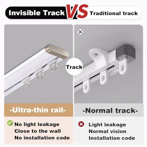 Rail de plafond simple pour rideau lourd sans perçage mural - 4