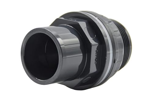 PVC Tankdurchführung für Regentonnen/Behälter | Klebemuffe und Aussengewinde | PN 10 | (Ø20/25mm x 3/4 Zoll) Grau