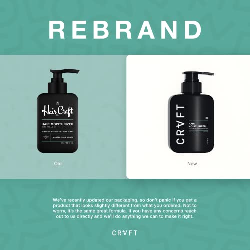 Crvft Hair Moisturizer 3Oz [Am] | Eliminate Frizz/Soften Hair | Ideal For Dry/Damaged Hair | With Argan Oil | Men's Daily Leave-In Conditioning [Oil] | Made In Usa | Paraben & Sulfate Free [Scented] #TOP1