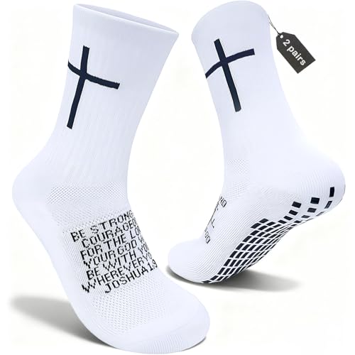 Teens Grip Socks for Christian Soccer Sports Daily,Cross Socks with Non-Slip Design, Ideal Religious Gifts for Youth