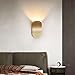 Modern Curved LED Wall Sconce, Abstract Brushed Aluminum Light, Minimalist Ambiance Fixture, CREE LED for Bedroom, Living Room, Hallway, White Black Gold Finish Decor.(Gold)