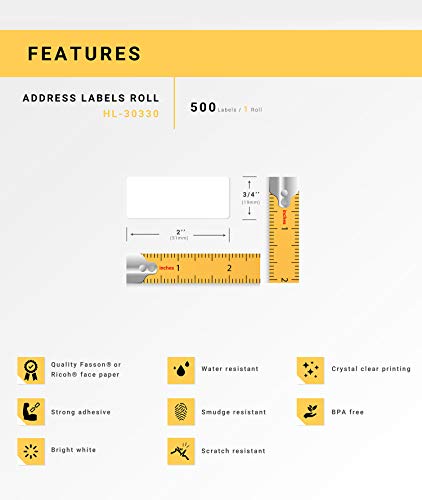 12 Rolls; 500 Labels Per Roll Of Dymo-Compatible 30330 Multipurpose Labels (3/4" X 2") - Bpa Free! #TOP3