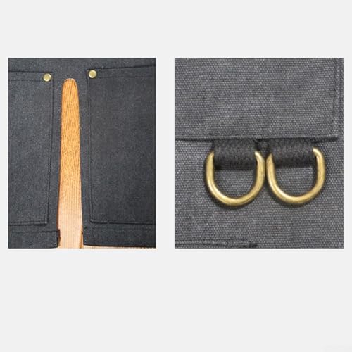 Volakebeing Tablier de travail pour le travail du bois et le jardinage, toile épaisse robuste avec fond fendu, résistant à l'eau et à l'usure, outil multi-poches (gris foncé)