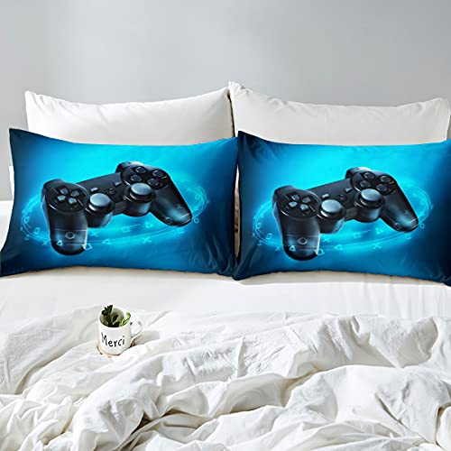 Jungen Spiele Tröster Startseite Satz, Kinder Gamepad Bettwäsche Satz 135X200, Moderne Vr Spieler Bettbezug Für Jugendliche Jugend Mädchen, Spieler Spielen Joystick Startseite Schlafzimmer Dekor, Blau - Image 6