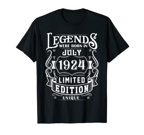 Cumpleaños Julio 1924 Edición Limitada Regalo Legend July Camiseta