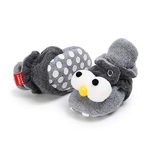 Bebila Warm Fleece Booties for Baby Girls Boys Non-Slip Soft Soled Winter Snow Boots Shoes Cozy Baby Slippers (6 M US Toddler, Doll-3)