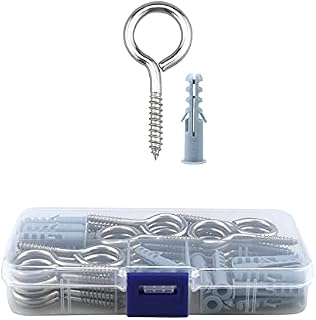 Eye Screws Metal Hooks, 30 Pcs 304 Stainless Steel Heavy Duty Eyelet Eye Bolts Kit, Used for Fastening and Fixing Wood, Garden and Indoor and Outdoor Use(M4/M5/M6) (M4*50)