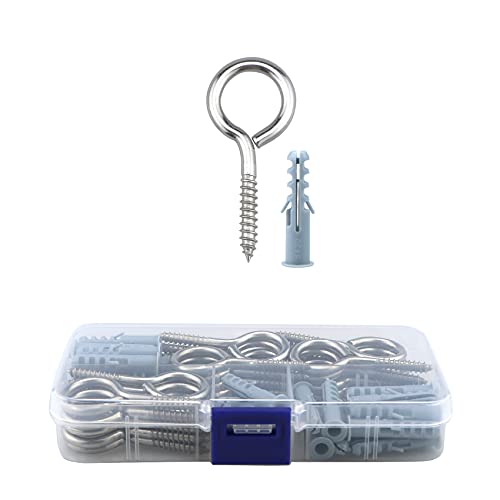 Eye Screws Metal Hooks 30 Pcs 304 Stainless Steel Heavy Duty Eyelet