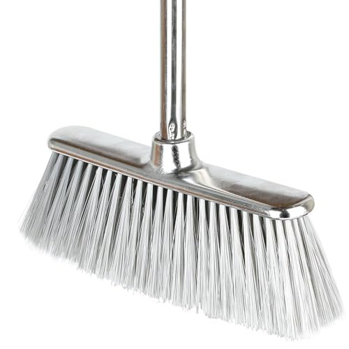 GLOHOO Indoor Soft Bristles Angle Sweeping Broom with Long Handle for Kitchen Hardwood Floor Cleaning (Broom)